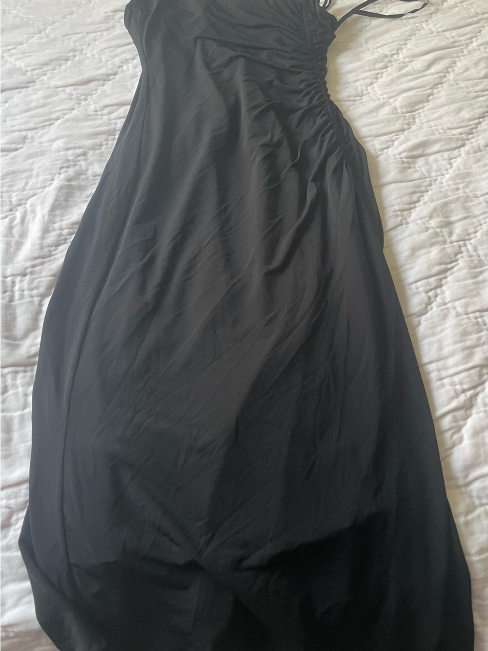 BCBGMaxAzria Black Maxi Dress with Side Ruching